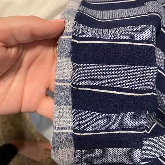 Blue/Navy Striped Belted Pants - Picture 3 of 6